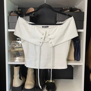 White Off the shoulder shirt